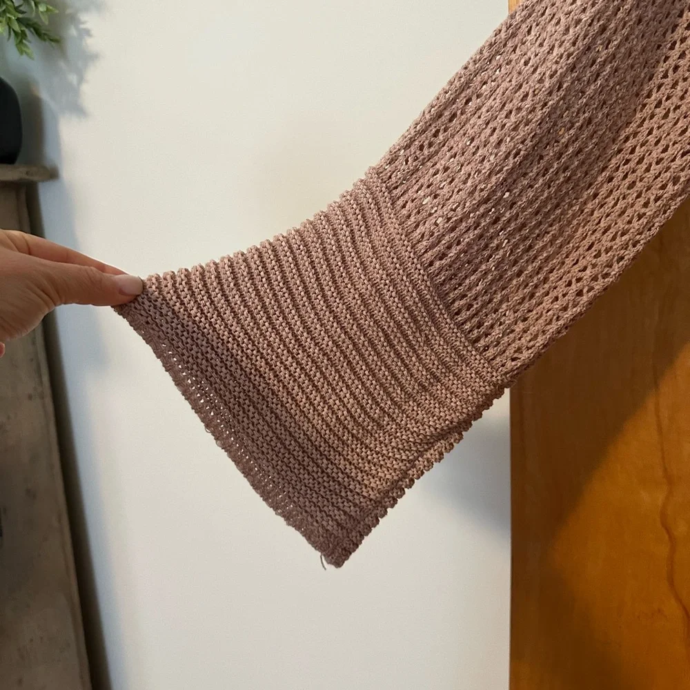 Anthropologie Blush Open Knit Cardigan - Picture 3 of 5